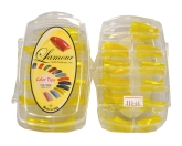 Lamour Clear Glitter Yellow Nail Tips-64