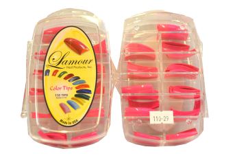 Lamour Fluorescent Pink Nail Tips - 29