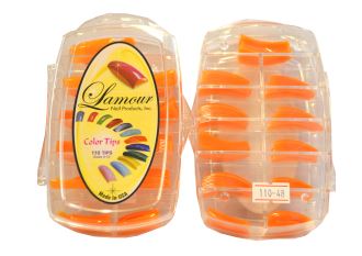 Lamour Sheer Orange Nail Tips - 48